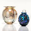 Eickholt Art Glass Vase and Perfume 