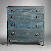 Blue-painted Pine Chest of Drawers