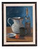 Still Life with Pitcher, Bottle, Mug, Plate, and Fruit by Alfredo Antognini 