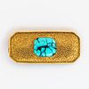 18kt Gold and Turquoise Pin