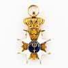 Swedish Gold and Enamel Royal Order of the Sword Badge