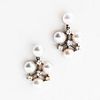 White Gold, Cultured Pearl, and Diamond Earrings