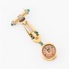 Retro 18kt Gold Pendant Watch and Pin