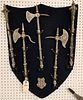 COSTUME ARMOUR INC. MOUNTED METAL WEAPONS 31" X 24"