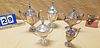 TRAY SILVER PLATE TEA SET 4PC. & COVERED URN