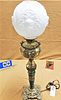 BRASS & MARBLE OIL LAMP 33"-ELECT
