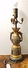 CHINESE GILT BRONZE VASE MADE INTO A LAMP 34 1/2"