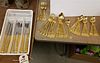 TRAY 45 PC GILT STAINLESS FLATWARE