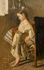 PORTRAIT OF A PEASANT GIRL OIL PAINTING