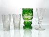 Early Bohemian/Moser Engraved Glass Lot