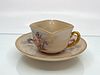 Moser Enameled Glass Cup and Saucer with Angels