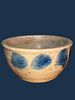 1800's Salt Glaze Cobalt Large Spot Crock Bowl