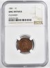 1881 INDIAN HEAD CENT NGC UNC DETAILS CLEANED