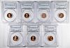 LOT OF 7 PCGS GRADED LINCOLN CENTS: