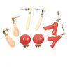 Collection of Coral, 14k, Vermeil, Earrings