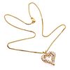 Diamond, 14k Yellow Gold Heart Necklace