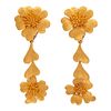 Pair of 24k Yellow Gold Flower Ear Clips