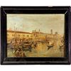 View of Venetian Port. Oil on Canvas