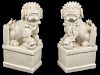 Pair of Antique Chinese Blanc de Chin Foo Dogs