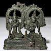 Two Bronze Seated Figures, Pala Period (11/12th C)