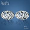 4.41 carat diamond pair Oval cut Diamond GIA Graded 1) 2.21 ct, Color D, VS1 2) 2.20 ct, Color E, VS2. Appraised Value: $176,000 