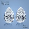 12.19 carat diamond pair Pear cut Diamond GIA Graded 1) 6.18 ct, Color D, FL 2) 6.01 ct, Color D, IF. Appraised Value: $3,108,400 