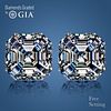 5.01 carat diamond pair Square Emerald cut Diamond GIA Graded 1) 2.51 ct, Color G, VS1 2) 2.50 ct, Color F, VS2. Appraised Value: $174,600 