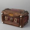 Tramp Art, Wood and Velvet Lidded Box