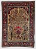 Antique Isfahan Prayer Rug: 4'8" x 6'6"