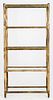 Distressed Brass and Glass Etagere Bookcase