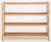 Cerused Wood and Rattan Modern Shelves