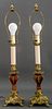 South German Rococo Style Candlestick Lamps, Pr