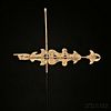 Gilt Molded Copper Bannerette Weathervane with Pointing Hand