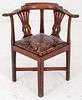 George II Style Oak Corner Chair