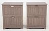 Lateral Gray Filing Cabinets, Pair