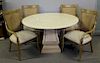 Decorative Center Table With Travertine Top &