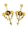 A Pair of Empire Style Gilt Bronze Two-Light Sconces Height 20 inches.