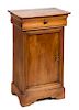 A Louis Philippe Style Walnut Side Cabinet Height 27 3/4 x width 17 1/2 x depth 11 1/2 inches.