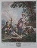 A Pair of French Color Engravings Plate size 19 1/5 x 14 3/4 inches.