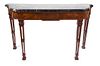 A Georgian Style Mahogany Console Table Height 33 1/2 x width 56 3/4 x depth 20 inches.