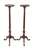 A Pair of Georgian Style Mahogany Plant Stands Height 40 1/2 inches.