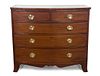 A Hepplewhite Style Mahogany Chest of Drawers Height 36 7/8 x width 42 7/8 x depth 21 1/4 inches.