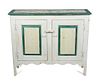An American Faux Painted Console Cabinet Height 35 3/4 x width 42 x depth 13 inches.