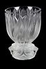 A Lalique Molded and Frosted Crystal Vase Height 11 1/4 inches