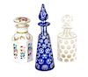 Three Continental Perfume Bottles, Tallest 5 inches.