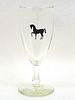 1963 Black Horse Ale 7 Inch Tall Stemmed ACL Drinking Glass Lawrence, Massachusetts