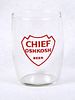 1960 Chief Oshkosh Beer 3¼ Inch Tall Barrel Glass Oshkosh, Wisconsin