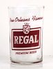 1959 Regal Beer (Maroon) 3½ Inch Tall Straight Sided ACL Drinking Glass New Orleans, Louisiana