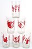 1940 Set of 6 National Bohemian Beer 4¼ Inch Tall Straight Sided ACL Drinking Glass Baltimore, Maryland