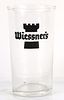 1950 Wiessner's Beer 4¾ Inch Tall Straight Sided ACL Drinking Glass Baltimore, Maryland